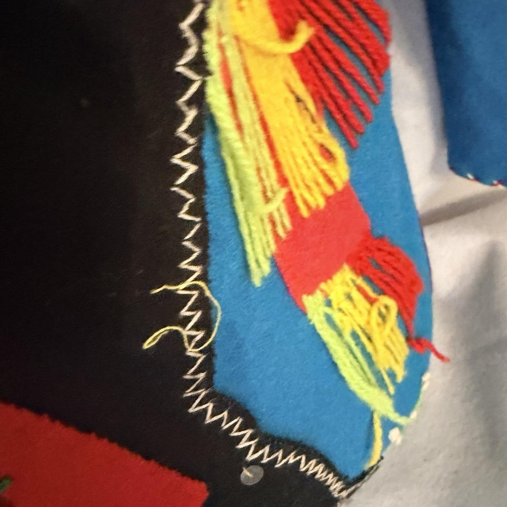 Hand Embroidered 1940s Lopez Vintage Mexican Souvenir Felt Applique Jacket 36 - Picture 10 of 11
